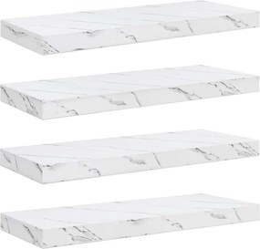 vidaXL Ράφι Τοίχου Επιτοίχιο 4 pcs Λευκό Μάρμαρο 60 x 23 x 4 εκ.
