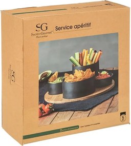 ΕΤΑΖΈΡΕΣ &amp; ΟΡΝΤΕΒΙΈΡΕΣ APPETIZER SET BLACK BAMBOO 5P 176917
