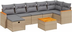 vidaXL Patio Sofa Set 7 τμχ. 7-θέσια Μπεζ και Γκρι