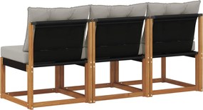 vidaXL 3 Τεμάχιο Εξωτερικός μεσαίος καναπές