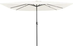 vidaXL Ομπρέλα Κήπου Λευκό και Μαύρο 295 x 295 x 245 εκ