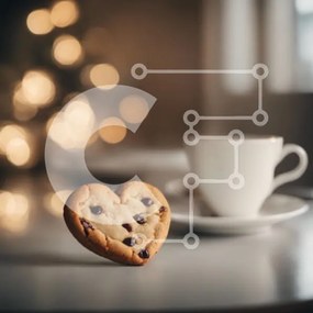 Σετ των 2 Intra Συλλεκτικό Ξύλινο Παζλ Plywood 4mm - Μπισκότο σε σχήμα καρδιάς με φλιτζάνια καφέ Σε Ξύλινο Κουτί - Διαστάσεις: 10x10 cm – 25 κομμάτια