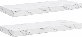 vidaXL Ράφι Τοίχου Επιτοίχιο 2 pcs Λευκό Μάρμαρο 60 x 23,5 x 4 εκ