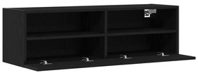 vidaXL Ντουλάπια Τηλεόρασης 2 τεμ Μαύρο Δρυς 100x30x30 cm Επεξεργασμένο Ξύλο