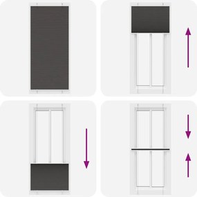 vidaXL Πλισέ περσίδα Μαύρο 85x200 cm Πλάτος υφάσματος 84,4 cm