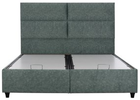 ΚΡΕΒΑΤΙ MILO ΜΕ ΑΠΟΘΗΚΕΥΤΙΚΟ ΠΡΑΣΙΝΟ ΥΦΑΣΜΑ τύπου NUBUCK HM622.07 ΓΙΑ ΣΤΡΩΜΑ 160x200 εκ.