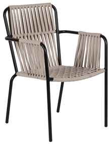 Πολυθρόνα Κήπου ArteLibre DAYA Γκρι/Μαύρο Αλουμίνιο/Rattan 57x67x84cm-14840048