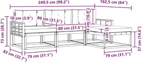 vidaXL Σειρά Καναπέ Εξωτερικού 4 pcs Άσπρο και Ανθρακί Πολυεστέρας