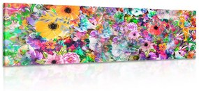 Εικόνα λουλουδιών σε σχέδιο με έντονα χρώματα - 120x40