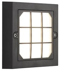 Απλίκα Φωτιστικό Τοίχου LED 6W 3CCT IP65 Πλέγμα 13,5x13,5cm Senario Pro Eurolamp-145-52121-Μαύρο 145-52121