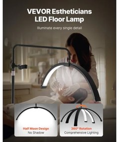 Half Moon Light for Esthetician 26inch Dimmable LED Floor Lamp Lash Light Arched