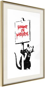 Αφίσα - Banksy: Because I’m Worthless - 30x45 - Χρυσό - Με πασπαρτού