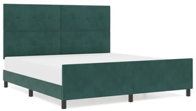 vidaXL Κρεβάτι Σκελετός Σκούρο Πράσινο 180x200 εκ. Βελούδο