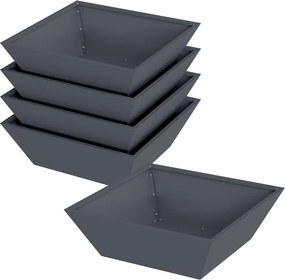 vidaXL Γλάστρα Κήπου 5 τμχ. Ανθρακί 50 x 50 x 15 cm