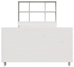 vidaXL Κρεβάτι Βιβλιοθήκη Χωρίς Στρώμα Λευκό 90x190 εκ Μασίφ Πεύκο