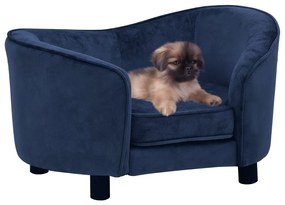 171023 vidaXL Καναπές - Κρεβάτι Σκύλου Μπλε 69 x 49 x 40 εκ. Βελουτέ Μπλε, 1 Τεμάχιο