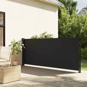 vidaXL Σκίαστρο Πλαϊνό Συρόμενο Μαύρο 120 x 600 εκ.