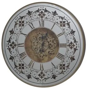 Artekko Clock Ρολόι Τοίχου με Καθρέφτη MDF Γυαλί Μπρονζέ (81.8x10.2x81.8)cm