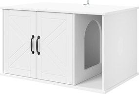 vidaXL Σπίτι Γάτας Λευκό 85 x 55 x 50 εκ. Επεξεργασμένο ξύλο