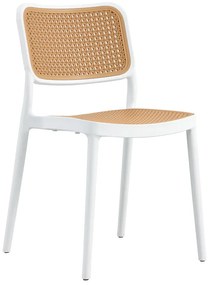 Καρέκλα Poetica pakoworld με UV protection PP μπεζ-λευκό 42x52x81εκ. - 262-000007
