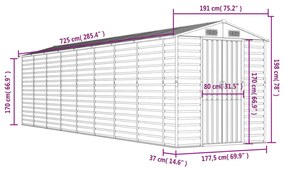 ΑΠΟΘΗΚΗ ΚΗΠΟΥ ΠΡΑΣΙΝΗ 191X725X198 ΕΚ. ΓΑΛΒΑΝΙΣΜΕΝΟ ΑΤΣΑΛΙ 3188238