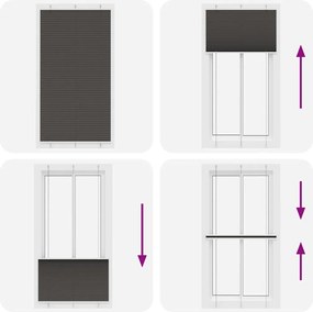 vidaXL Πλισέ περσίδα Μαύρο 105x200 cm Πλάτος υφάσματος 104,4 cm