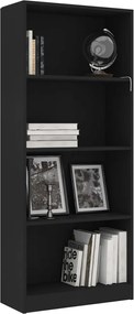 vidaXL Βιβλιοθήκη με 4 Ράφια Λευκή 60 x 24 x 142 εκ. από Επεξ. Ξύλο