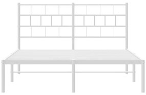 vidaXL Πλαίσιο Κρεβατιού με Κεφαλάρι Λευκό 160x200 εκ. Μεταλλικό