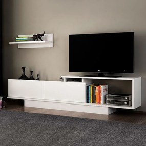 Megapap Έπιπλο Τηλεόρασης Novara Από Μελαμίνη Λευκό 180x29,6x45εκ.