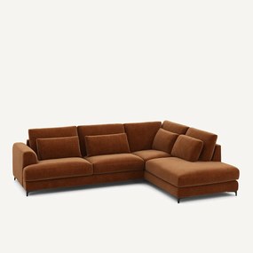 Γωνιακός καναπές-κρεβάτι, δεξιός, βελούδο chenille, Marsile