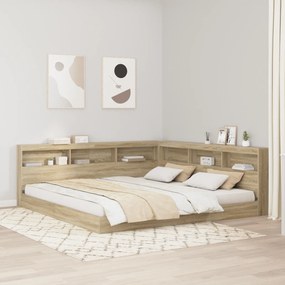 vidaXL Κρεβάτι Βιβλιοθήκης Sonoma Oak 180x200 εκ. Από Κατασκευασμένο Ξύλο