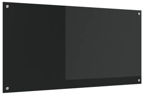 vidaXL Μαύρο Πλακάκι Κουζίνας 120x60x0,6 εκ Γυαλί Ανθεκτικό