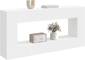 vidaXL Τραπέζι κονσόλας Ριγέ Λευκός 155 x 29 x 74 εκ.