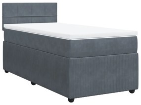 ΚΡΕΒΑΤΙ BOXSPRING ΜΕ ΣΤΡΩΜΑ ΣΚΟΥΡΟ ΓΚΡΙ 90X190 ΕΚ. ΒΕΛΟΥΔΙΝΟ 3287627