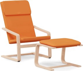 vidaXL Πολυθρόνα Relax Σκούρο Κίτρινο Υφασμάτινη με Υποπόδιο