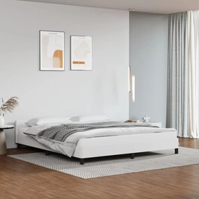 Πλαίσιο Κρεβατιού με Κεφαλάρι Λευκό 180x200 εκ. Συνθετικό Δέρμα
