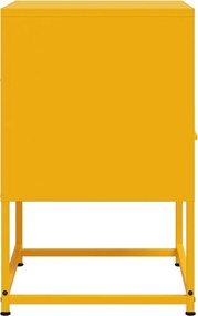 vidaXL Κομοδίνο Μουσταρδί 36x39x60,5 εκ. από Χάλυβα