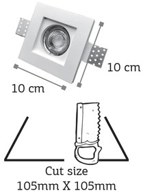 Χωνευτό σποτ λευκό από γύψο 1XGU10 D:10cm (Χ0005)
