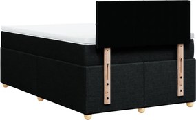 vidaXL Κρεβάτι Boxspring με Στρώμα Μαύρο 120x190 εκ. Υφασμάτινο