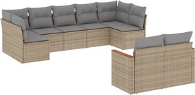 vidaXL Patio Sofa Set 7-θέσια Μικτό μπεζ