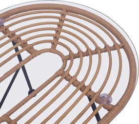 ΣΕΤ ΣΑΛΟΝΙ 4ΤΜΧ ALLEGRA HM5460 ΜΕΤΑΛΛΟ &amp; WICKER ΣΕ ΜΠΕΖ ΧΡΩΜΑ