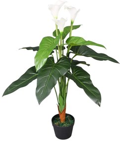 vidaXL Κάλλα Τεχνητή Λευκή 85 εκ. με Γλάστρα