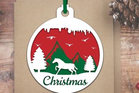 Σετ των 3 Intra απο ξύλο plywood 3mm-4mm πάχος Ζώο Χριστουγεννιάτικη Μπάλα Papercut Δίασταση 8x8 cm INTRAFABR-79734207