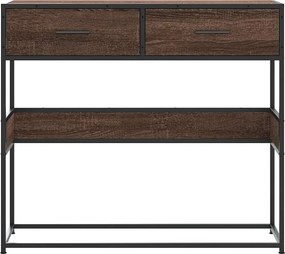 vidaXL Τραπέζι Κονσόλα Καφέ Δρυς 90x35x80 εκ. Επεξεργασμένο Ξύλο