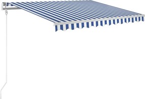 vidaXL Τέντα Συρόμενη Αυτόματη Μπλε / Λευκό 300 x 250 εκ.