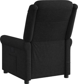 vidaXL Πολυθρόνα Μασάζ Ηλεκ. Ανακλινόμενη Μαύρη Υφασμάτινη
