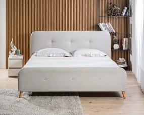 Κρεβάτι διπλό Borgen για στρώμα 160x200cm, γκρι, 178x217x105cm - AL2222