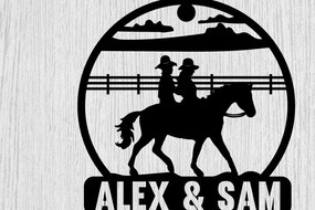 Intra απο ξύλο plywood 3mm-4mm πάχος - Σιλουέτες αρχείων λέιζερ Cowboy Metal Art Δίασταση 40x50 cm INTRAFABR-100746325