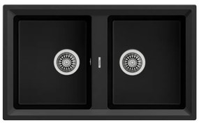 Teka Stone 90 C-TG 2C Black Carbon Ένθετος Γρανιτένιος Νεροχύτης 90cm