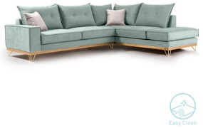 Γωνιακός καναπές αριστερή γωνία Luxury II pakoworld ύφασμα ciel-cream 290x235x95εκ - 168-000007